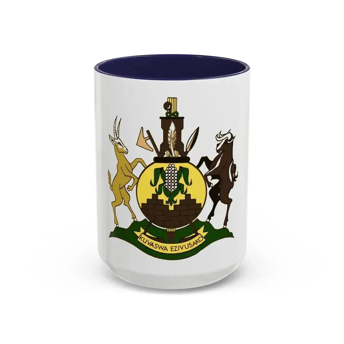 Coat of arms of KwaNdebele - Accent Coffee Mug 15oz Navy - Go Mug Yourself