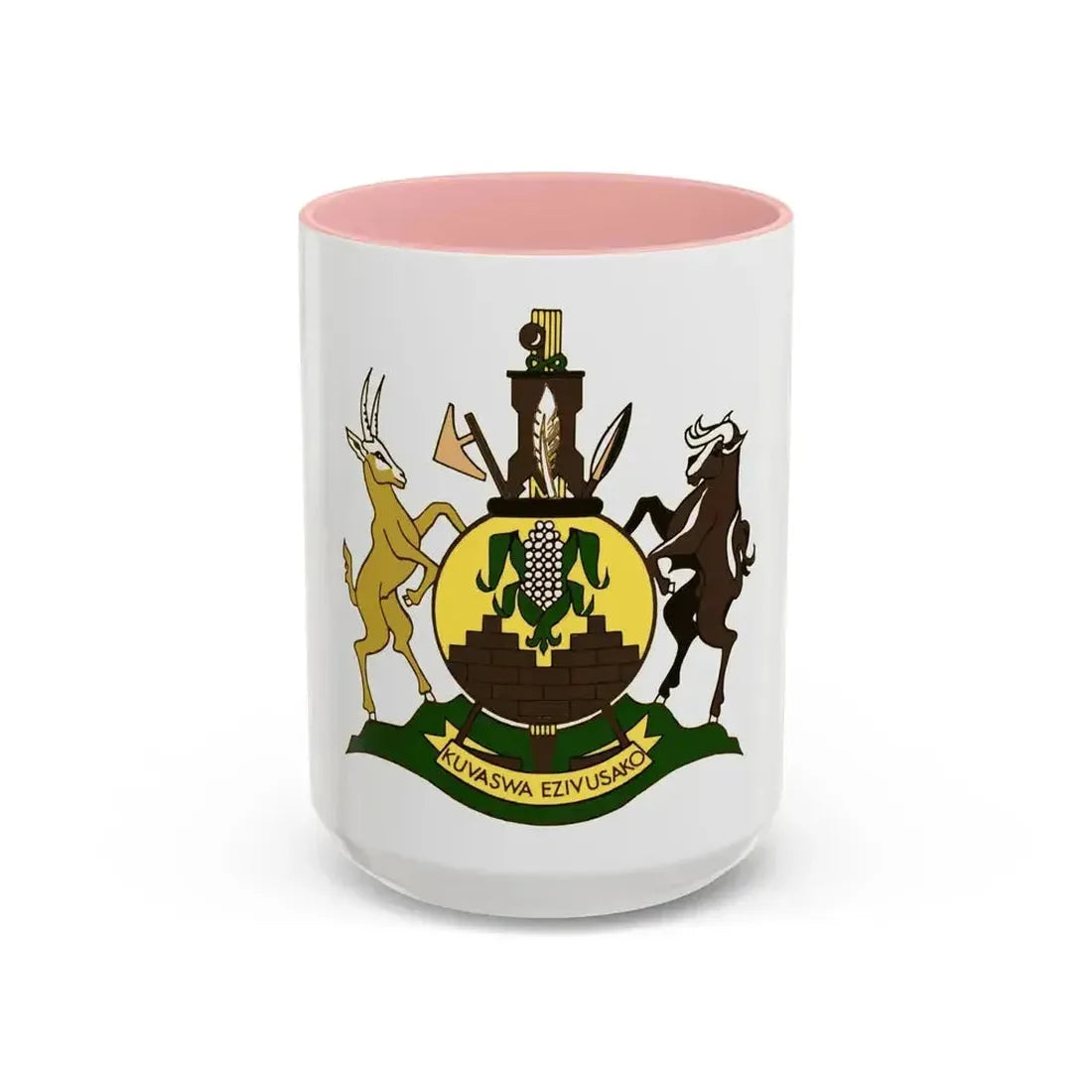 Coat of arms of KwaNdebele - Accent Coffee Mug 15oz Pink - Go Mug Yourself