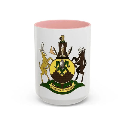 Coat of arms of KwaNdebele - Accent Coffee Mug 15oz Pink - Go Mug Yourself