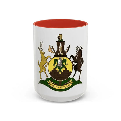 Coat of arms of KwaNdebele - Accent Coffee Mug 15oz Red - Go Mug Yourself