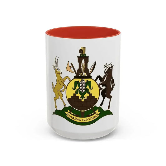 Coat of arms of KwaNdebele - Accent Coffee Mug 15oz Red - Go Mug Yourself