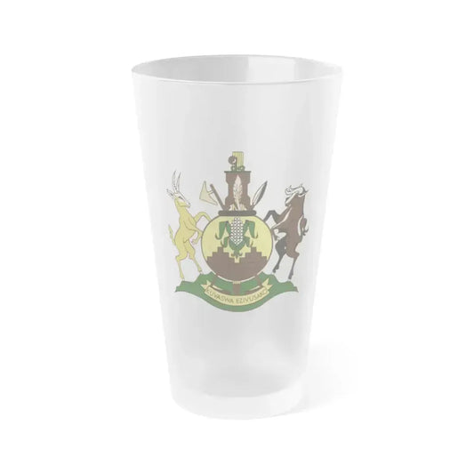Coat of arms of KwaNdebele - Frosted Pint Glass 16oz 16oz Frosted - Go Mug Yourself