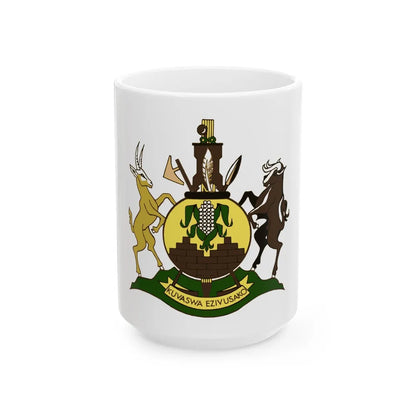 Coat of arms of KwaNdebele - White Coffee Mug-15oz-Go Mug Yourself