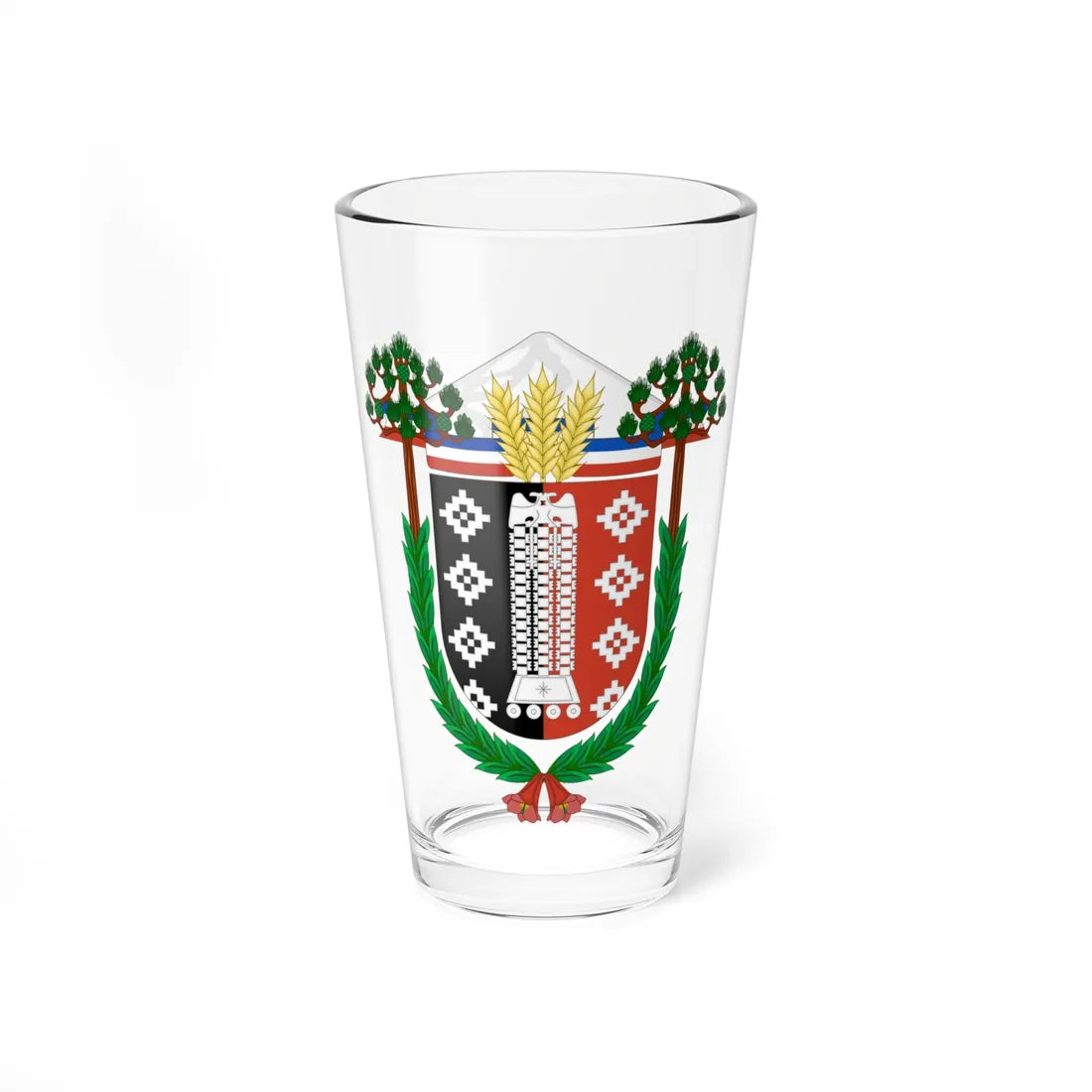 Coat of Arms of La Araucanía Region (Chile) (Coat of Arms) Pint Glass 16oz 16oz - Go Mug Yourself