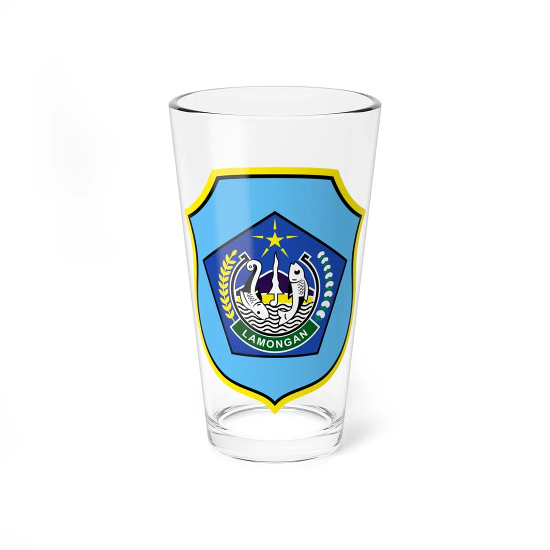 Coat of arms of Lamongan Regency (Indonesia) (Coat of Arms) Pint Glass 16oz 16oz - Go Mug Yourself