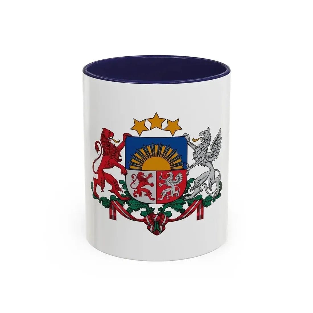 Coat of arms of Latvia - Accent Coffee Mug 11oz Navy - Go Mug Yourself