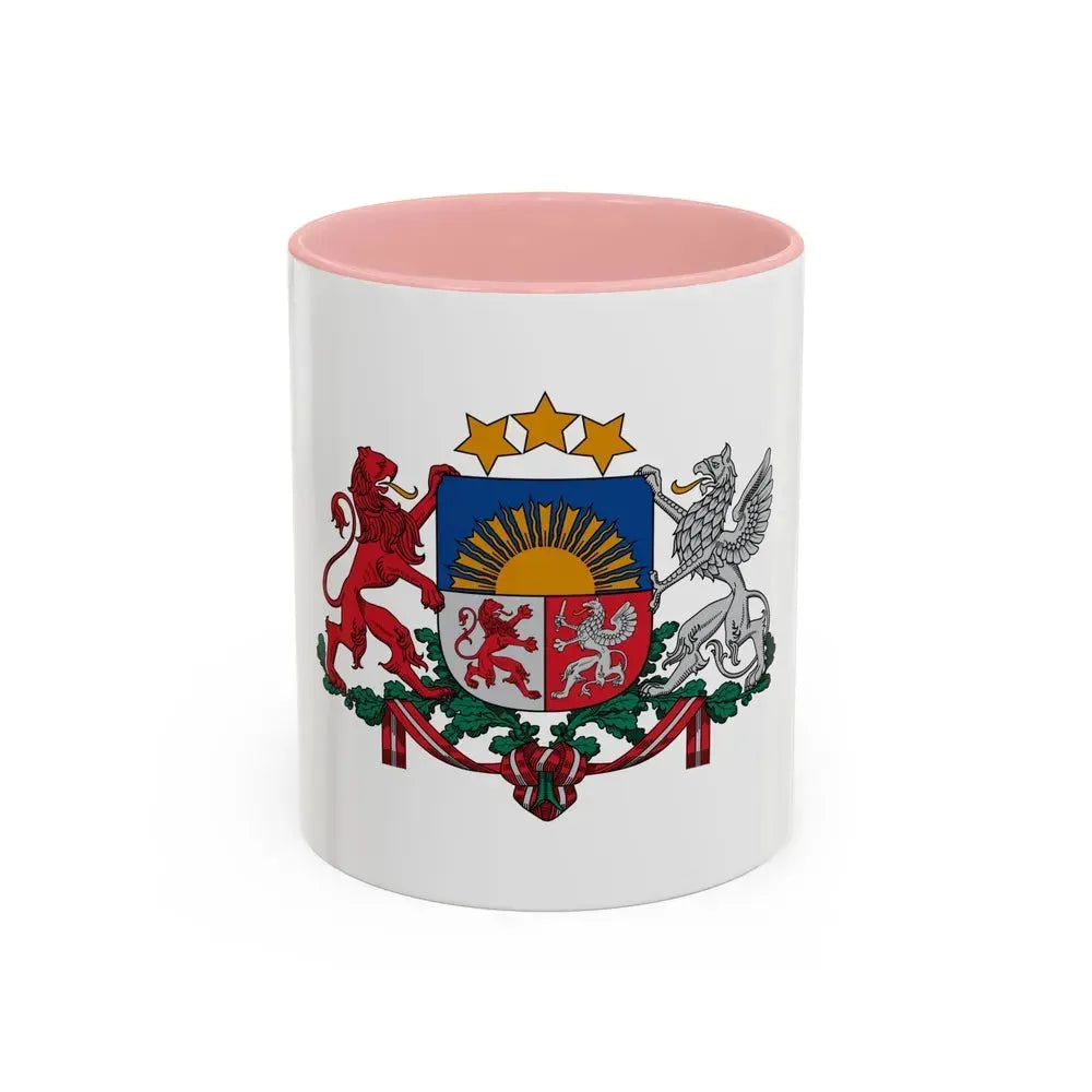 Coat of arms of Latvia - Accent Coffee Mug 11oz Pink - Go Mug Yourself