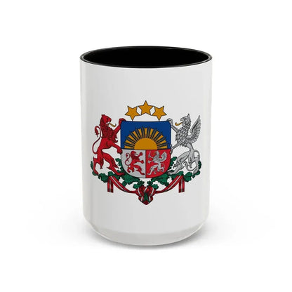 Coat of arms of Latvia - Accent Coffee Mug 15oz Black - Go Mug Yourself