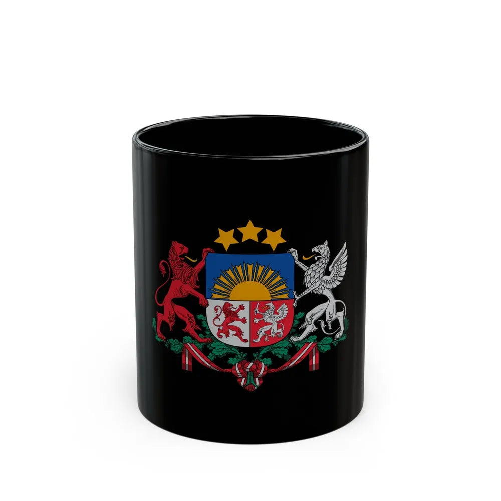 Coat of arms of Latvia - Black Coffee Mug-11oz-Go Mug Yourself