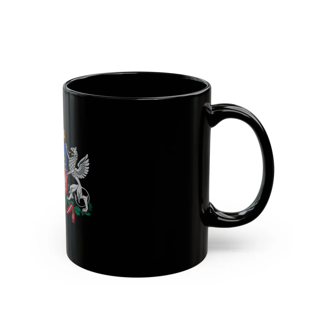 Coat of arms of Latvia - Black Coffee Mug-Go Mug Yourself