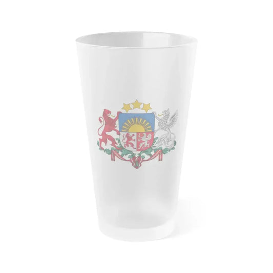 Coat of arms of Latvia - Frosted Pint Glass 16oz 16oz Frosted - Go Mug Yourself