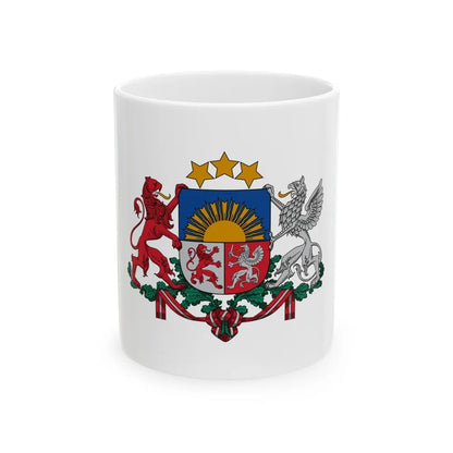 Coat of arms of Latvia - White Coffee Mug-11oz-Go Mug Yourself