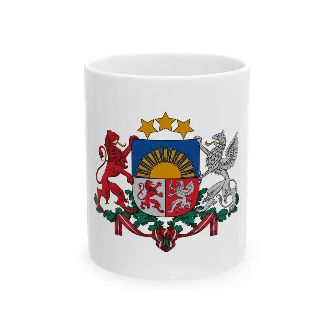 Coat of arms of Latvia - White Coffee Mug 11oz - Go Mug Yourself