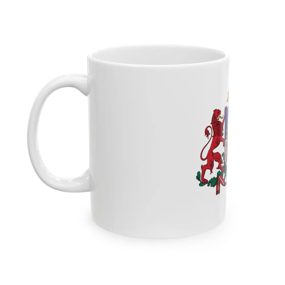 Coat of arms of Latvia - White Coffee Mug-Go Mug Yourself