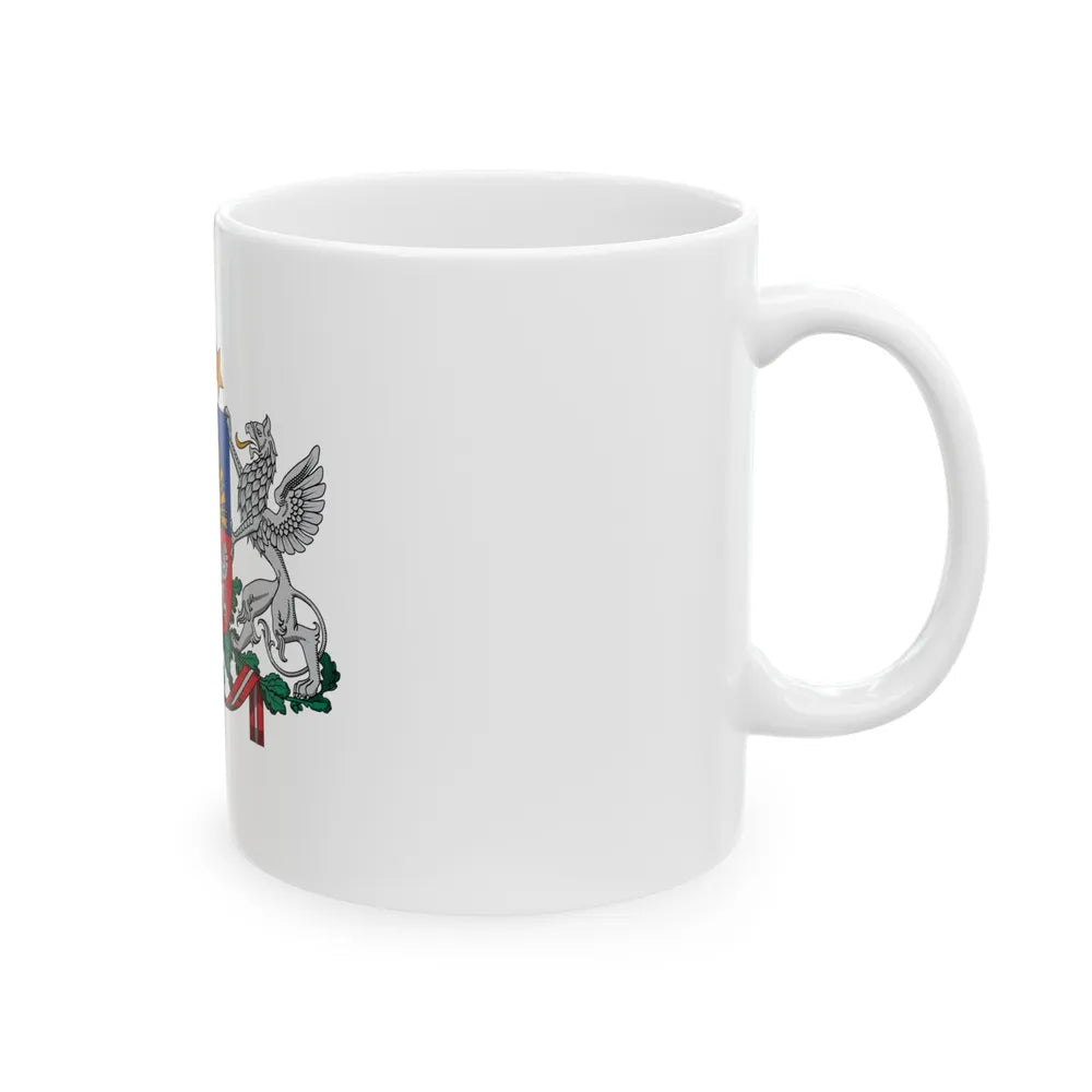 Coat of arms of Latvia - White Coffee Mug-Go Mug Yourself