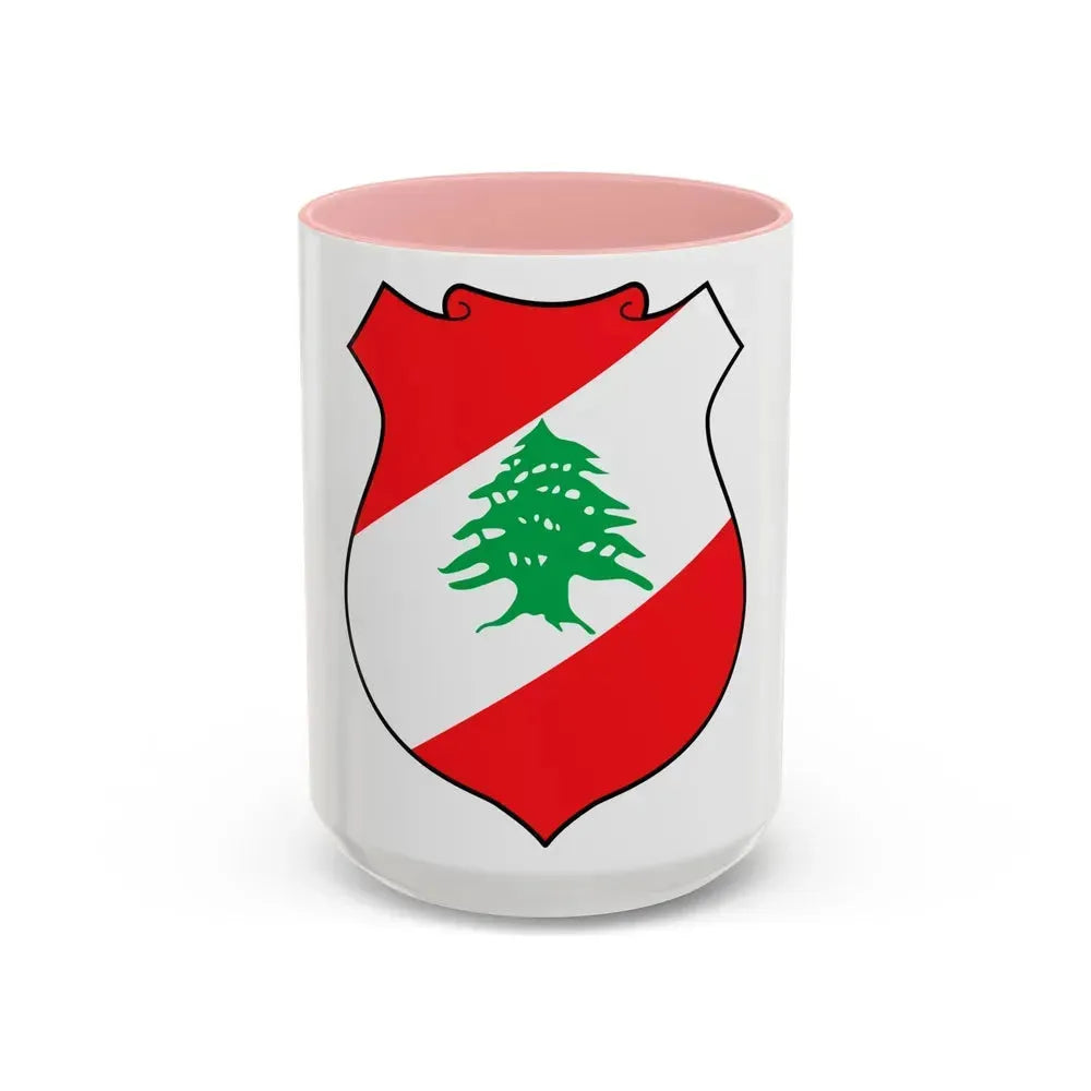 Coat of arms of Lebanon - Accent Coffee Mug 15oz Pink - Go Mug Yourself