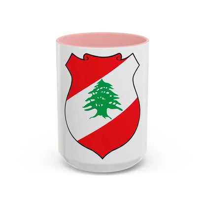 Coat of arms of Lebanon - Accent Coffee Mug 15oz Pink - Go Mug Yourself