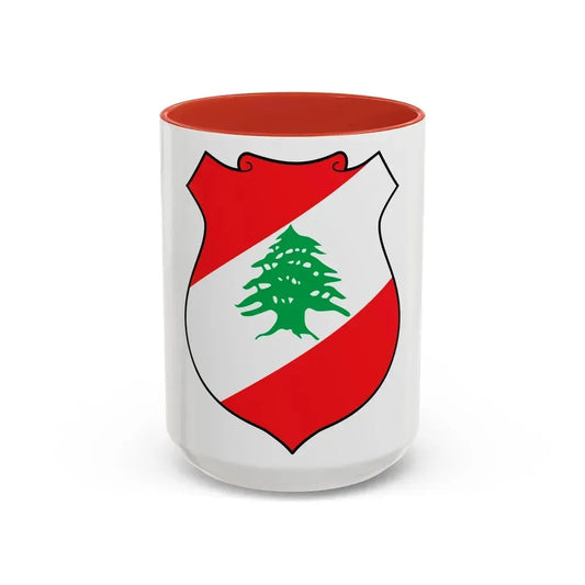 Coat of arms of Lebanon - Accent Coffee Mug 15oz Red - Go Mug Yourself