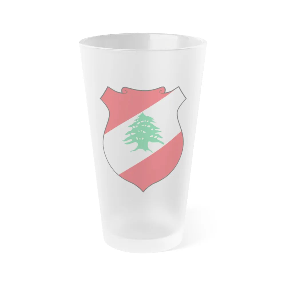 Coat of arms of Lebanon - Frosted Pint Glass 16oz-16oz-Frosted-Go Mug Yourself