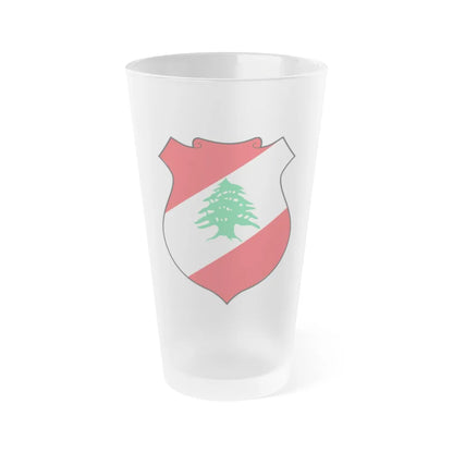 Coat of arms of Lebanon - Frosted Pint Glass 16oz-16oz-Frosted-Go Mug Yourself