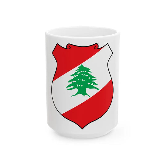 Coat of arms of Lebanon - White Coffee Mug-15oz-Go Mug Yourself