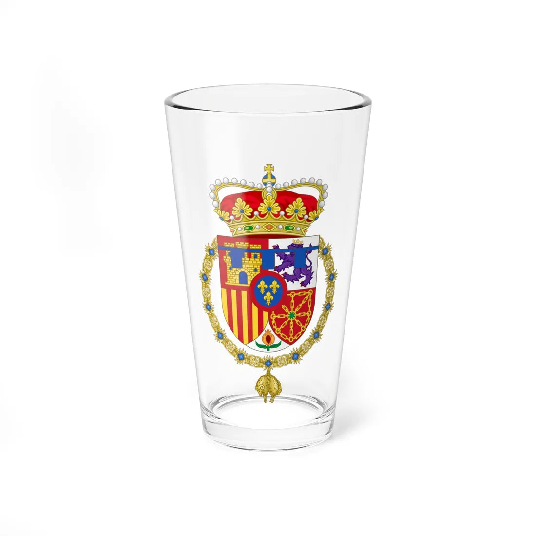 Coat of Arms of Leonor Princess of Asturias (Spain) (Coat of Arms) Pint Glass 16oz 16oz - Go Mug Yourself