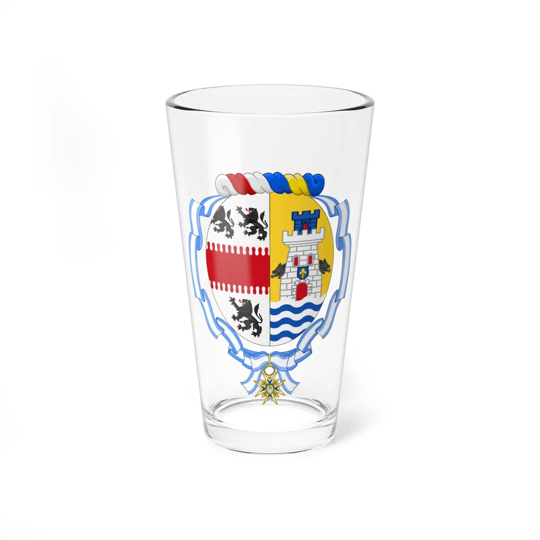 Coat of Arms of Leonor Victoria Oyarzún Ivanovic Order of Charles III (Spain) (Coat of Arms) Pint Glass 16oz 16oz - Go Mug Yourself