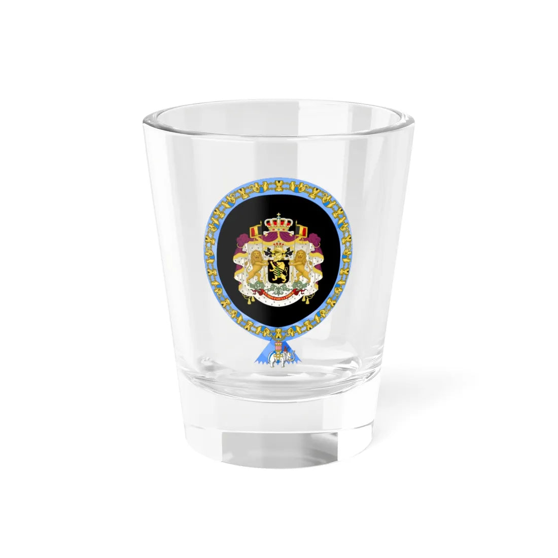 Coat of Arms of Leopold III of Belgium Order of the Elephant Variant (Denmark) (Coat of Arms) Shot Glass 1.5oz 1.5oz - Go Mug Yourself