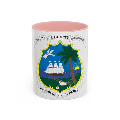 Coat of arms of Liberia - Accent Coffee Mug 11oz Pink - Go Mug Yourself