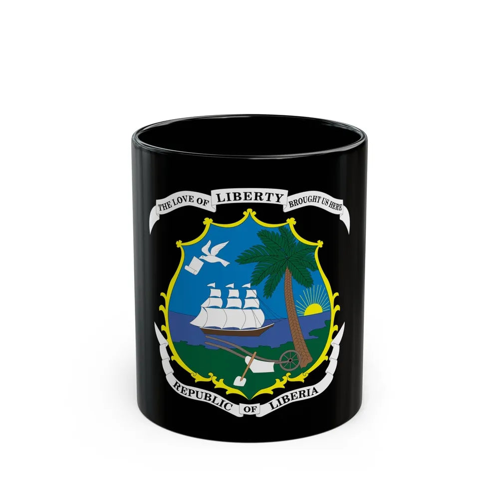 Coat of arms of Liberia - Black Coffee Mug-11oz-Go Mug Yourself