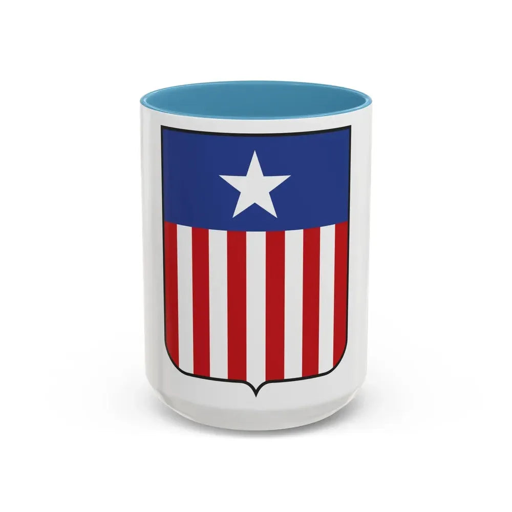 Coat of arms of Liberia in 1889 - Accent Coffee Mug 15oz Light Blue - Go Mug Yourself