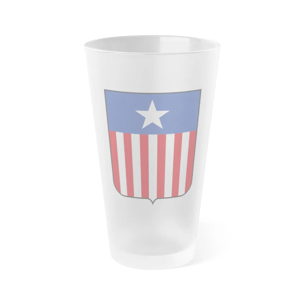 Coat of arms of Liberia in 1889 - Frosted Pint Glass 16oz-Go Mug Yourself