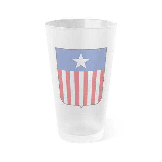 Coat of arms of Liberia in 1889 - Frosted Pint Glass 16oz-Go Mug Yourself