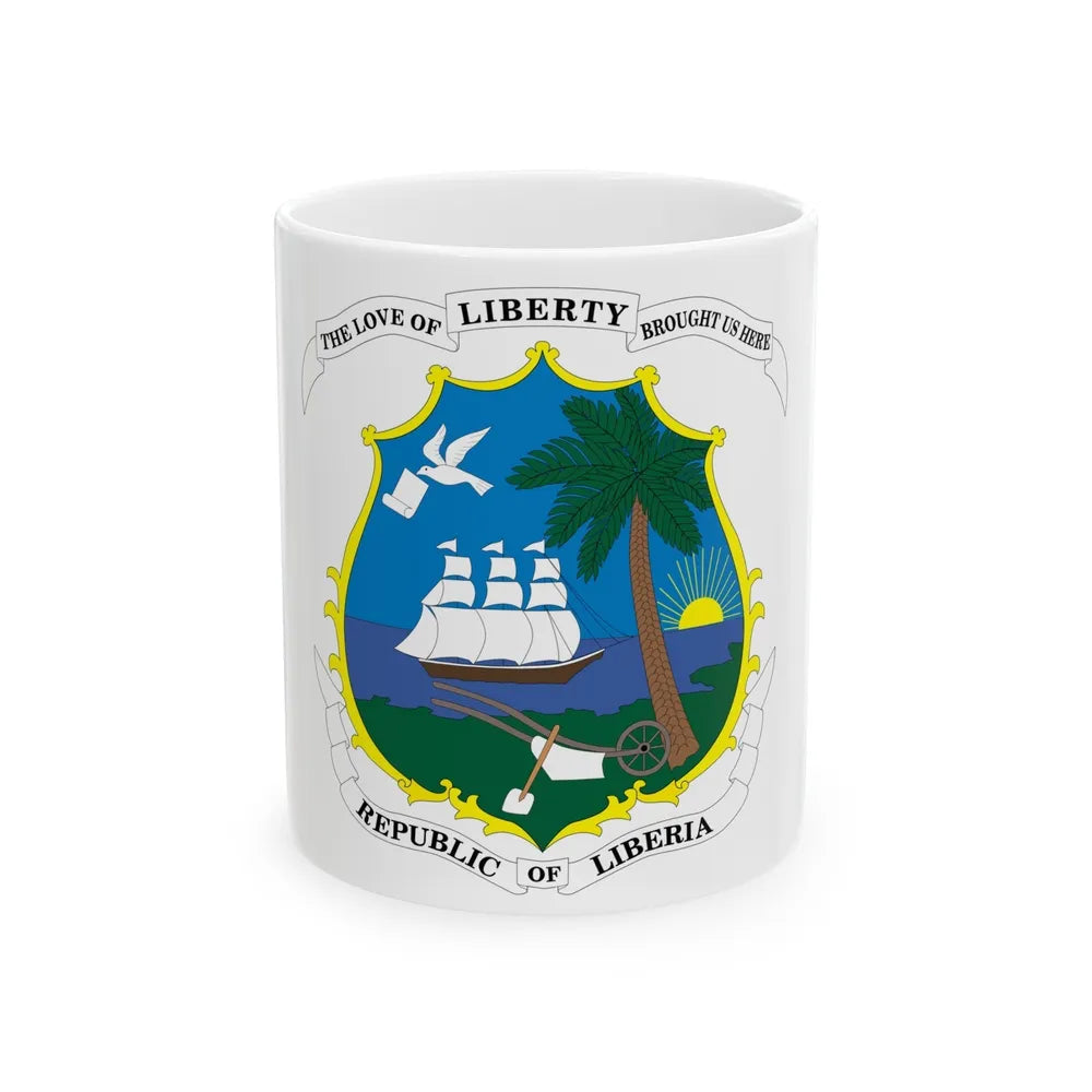 Coat of arms of Liberia - White Coffee Mug-11oz-Go Mug Yourself