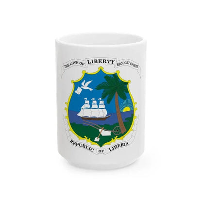 Coat of arms of Liberia - White Coffee Mug 15oz - Go Mug Yourself