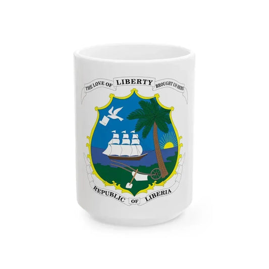 Coat of arms of Liberia - White Coffee Mug 15oz - Go Mug Yourself