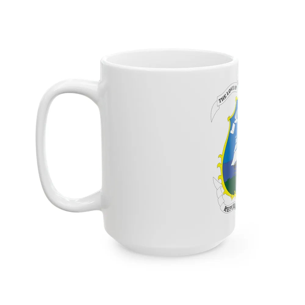 Coat of arms of Liberia - White Coffee Mug-Go Mug Yourself