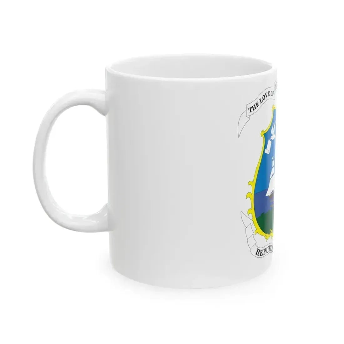 Coat of arms of Liberia - White Coffee Mug - Go Mug Yourself