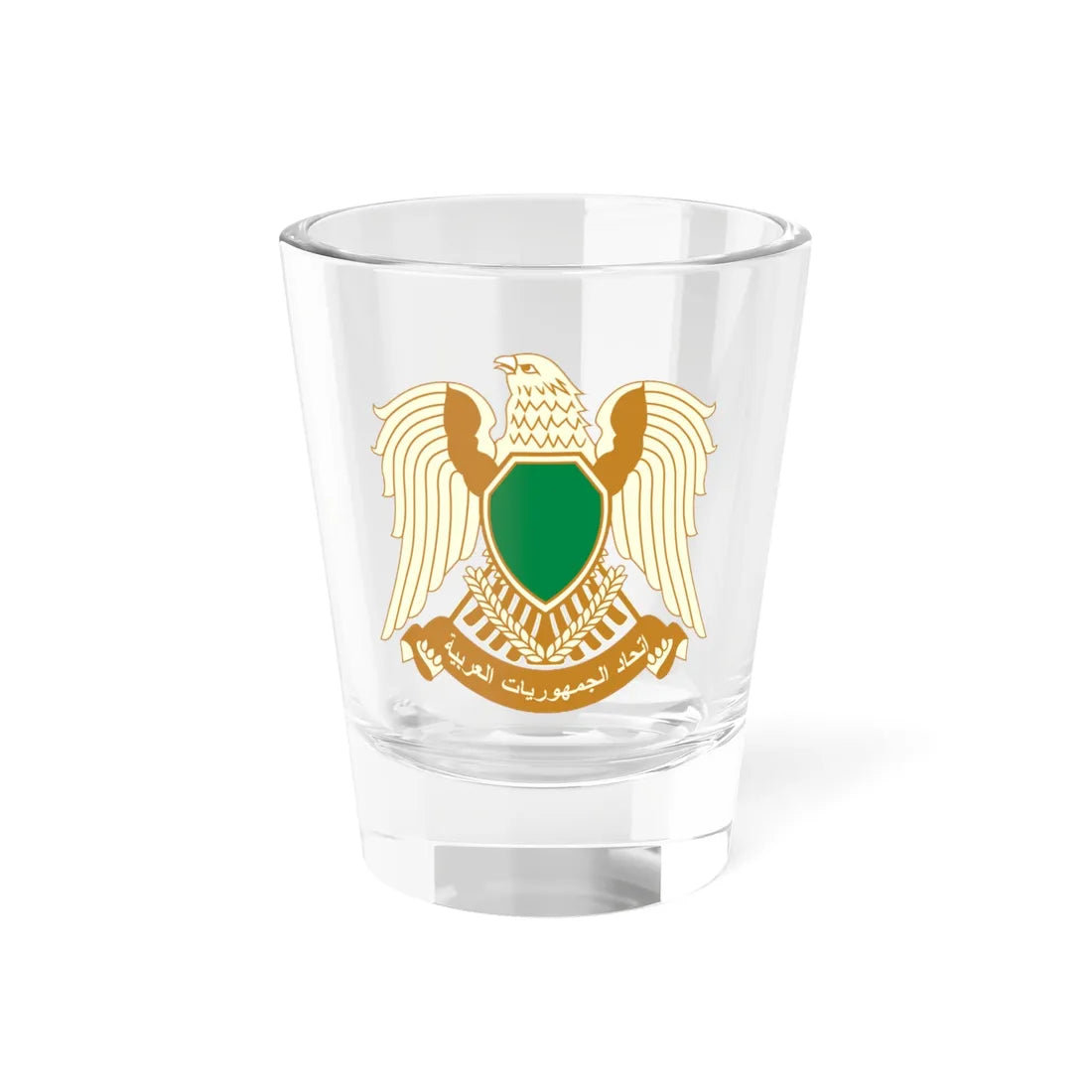 Coat of arms of Libya 1977-2011 (Libya) (Coat of Arms) Shot Glass 1.5oz 1.5oz - Go Mug Yourself