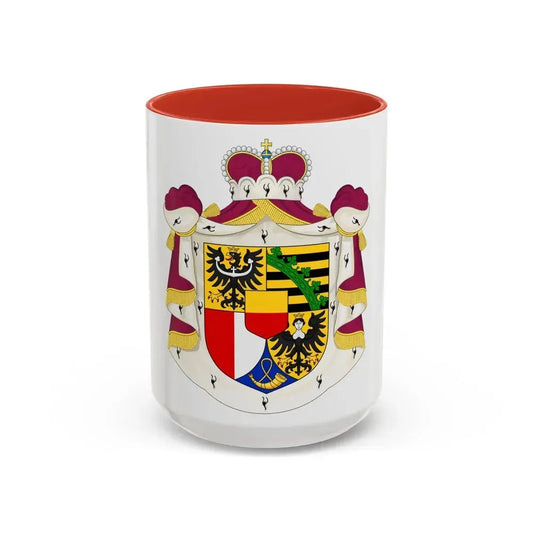 Coat of arms of Liechtenstein - Accent Coffee Mug 15oz Red - Go Mug Yourself