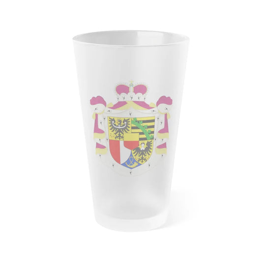 Coat of arms of Liechtenstein - Frosted Pint Glass 16oz-Go Mug Yourself