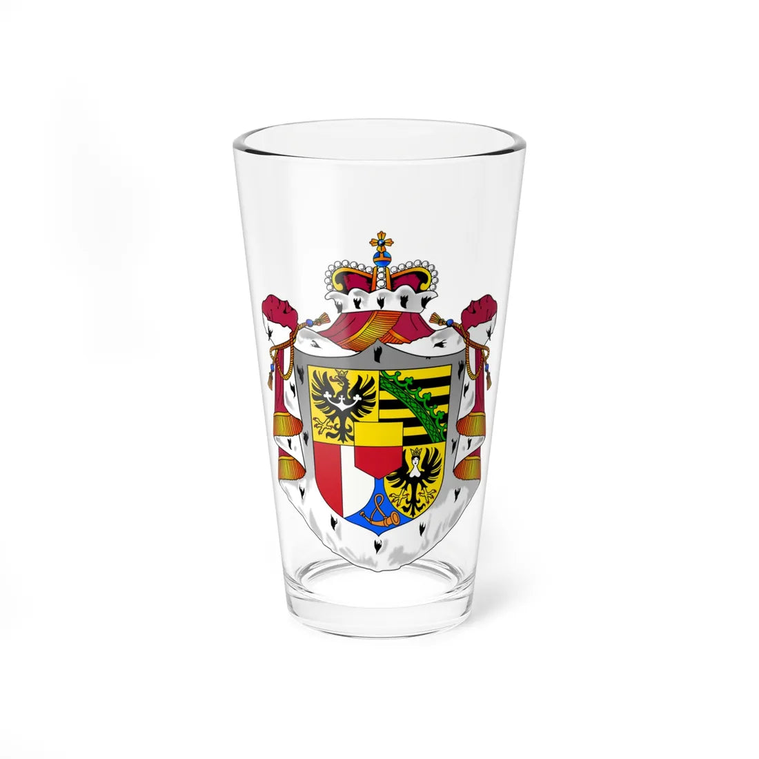 Coat of arms of Liechtenstein (Liechtenstein) (Coat of Arms) Pint Glass 16oz 16oz - Go Mug Yourself