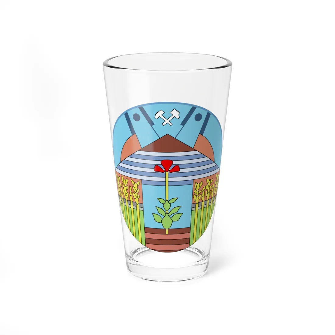 Coat of arms of Lipkovo Municipality (North Macedonia) (Coat of Arms) Pint Glass 16oz 16oz - Go Mug Yourself