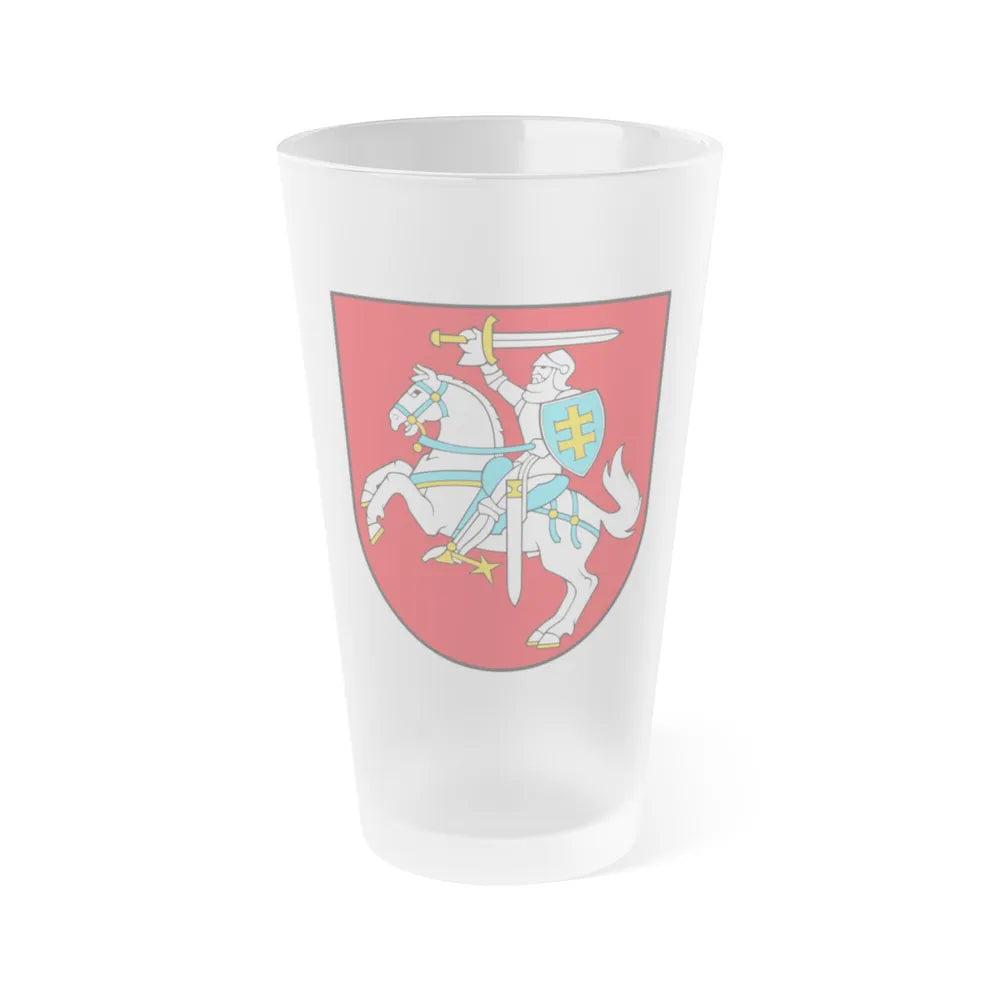 Coat of arms of Lithuania - Frosted Pint Glass 16oz-Go Mug Yourself