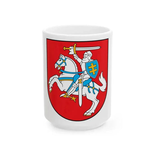 Coat of arms of Lithuania - White Coffee Mug 15oz - Go Mug Yourself