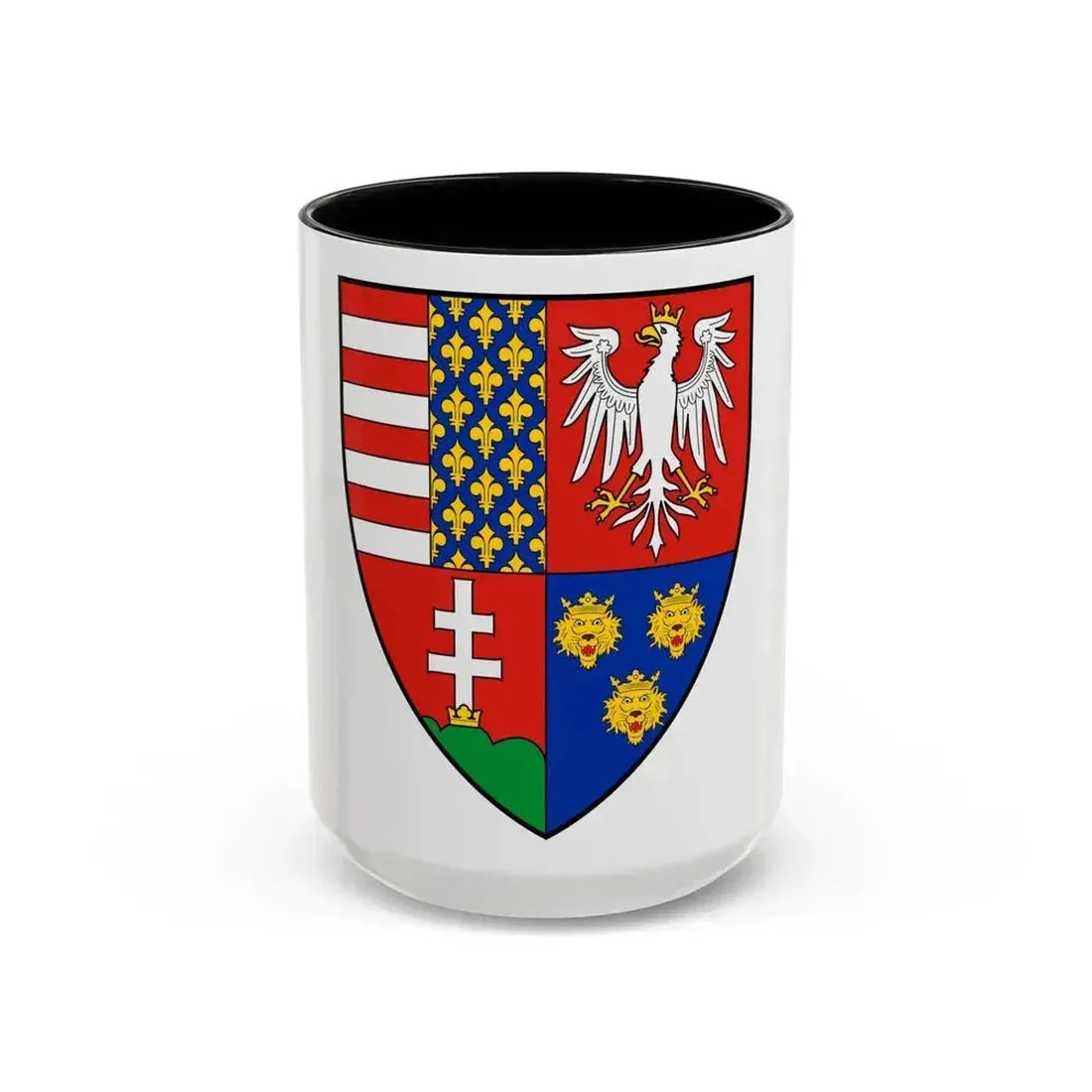Coat of arms of Louis I of Hungary (1370) - Accent Coffee Mug 15oz Black - Go Mug Yourself