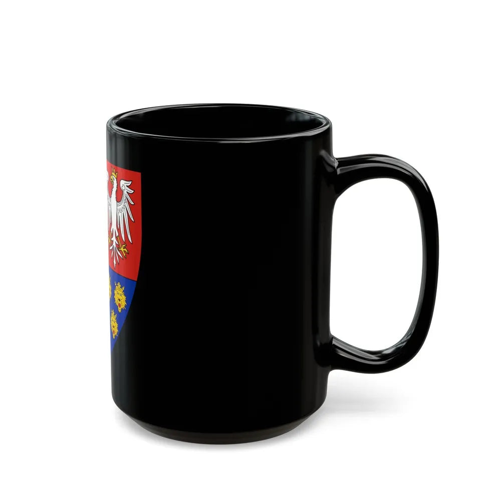 Coat of arms of Louis I of Hungary (1370) - Black Coffee Mug-Go Mug Yourself