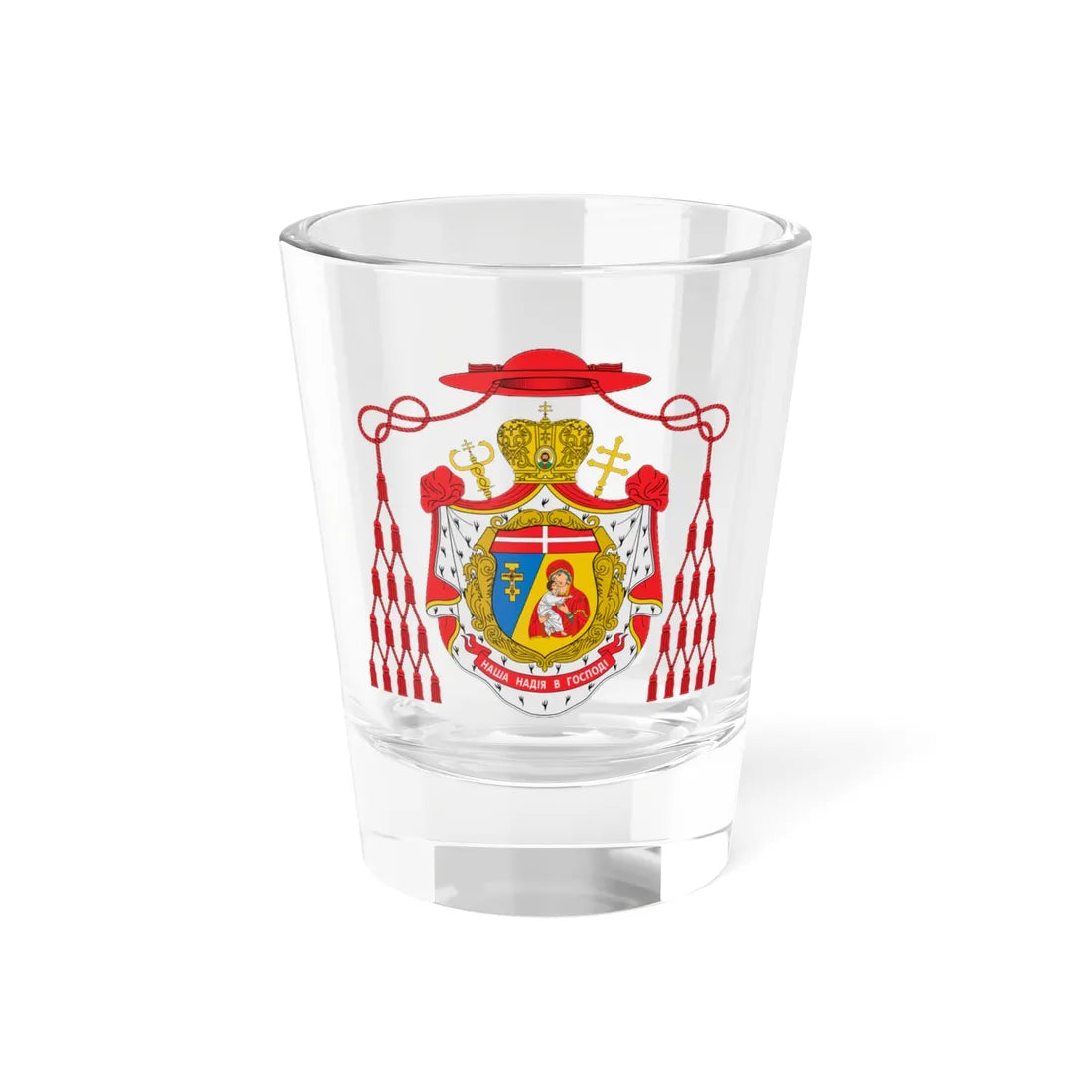 Coat of arms of Lubomyr Husar (Ukraine) (Coat of Arms) Shot Glass 1.5oz 1.5oz - Go Mug Yourself