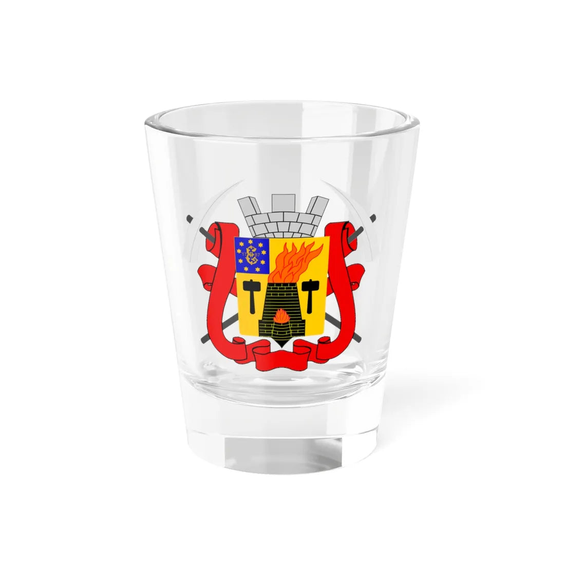 Coat of arms of Luhansk (Ukraine) (Coat of Arms) Shot Glass 1.5oz - Go Mug Yourself
