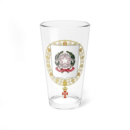Coat of Arms of Luigi Einaudi and Antonio Segni Supreme Order of Christ (Italy) (Coat of Arms) Pint Glass 16oz 16oz - Go Mug Yourself